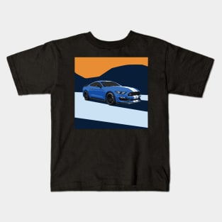 s550 ART Grabber Blue Mustang GT 5.0L V8 usa GT350 Shelby Kids T-Shirt